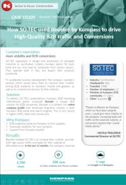 How SO.TEC used Booster by Kompass to drive High-Quality B2B traffic and Conversions