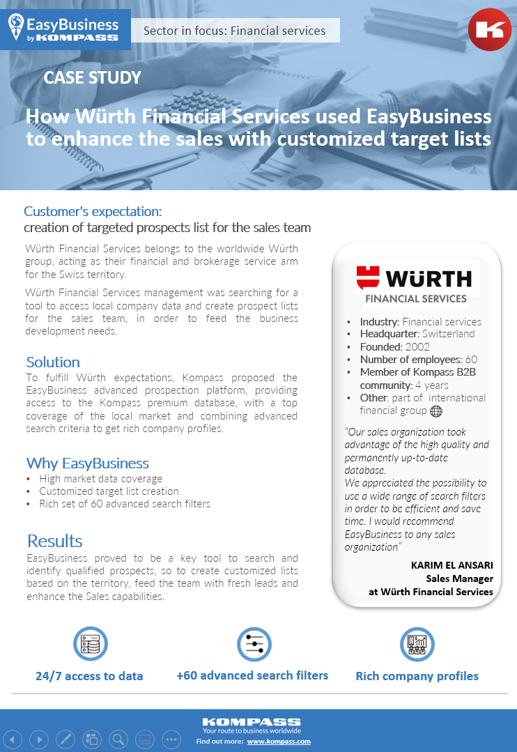 How Würth Financial Services used EasyBusiness to enhance the sales with customized target lists