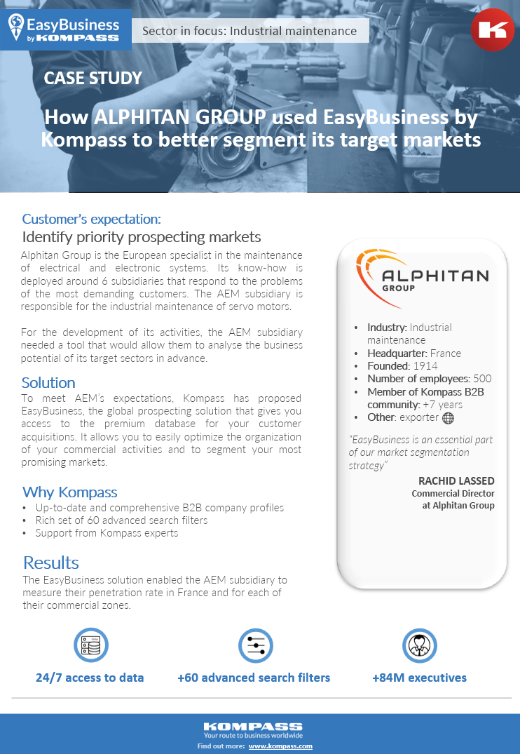How ALPHITAN GROUP used EasyBusiness by Kompass to better segment its target markets