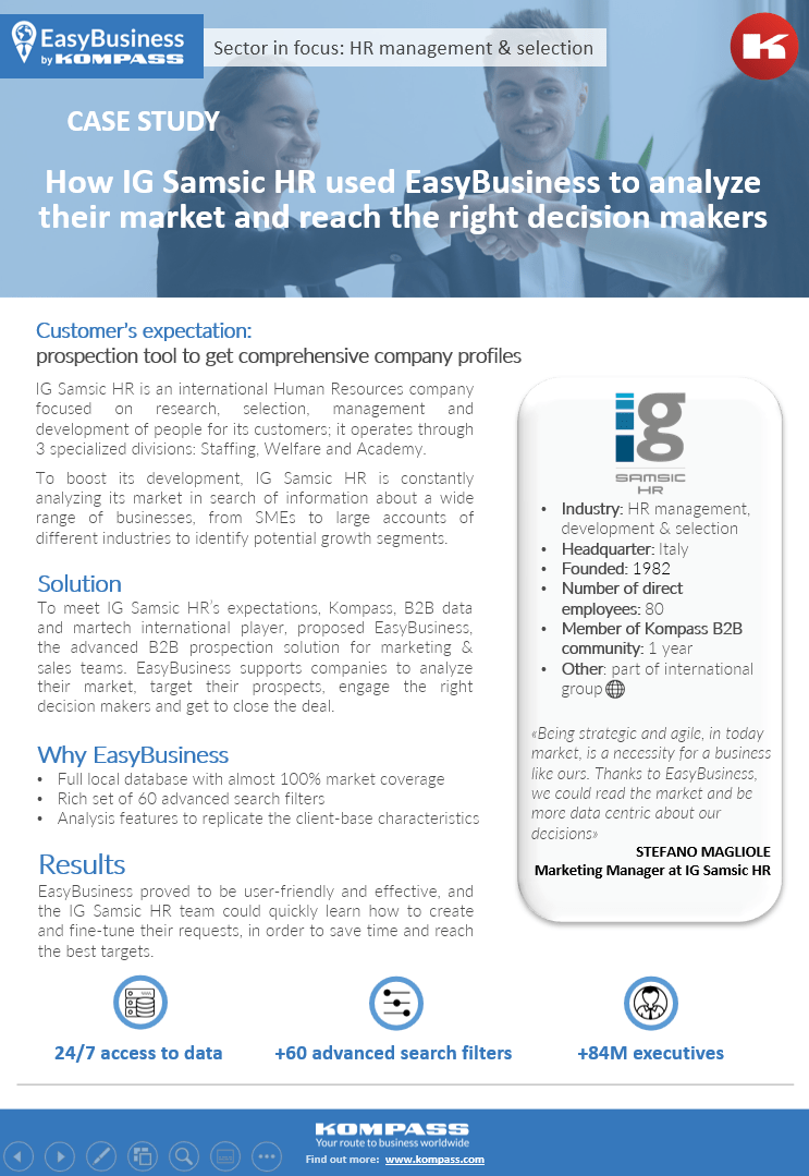 How IG Samsic HR used EasyBusiness to analyze their market and reach the right decision makers